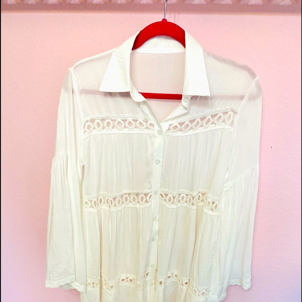 White Cotton Swim Coverup
